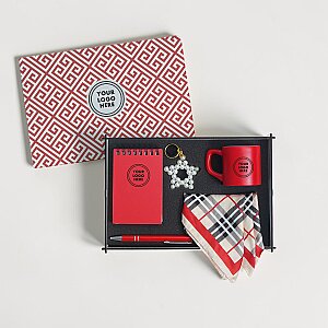 Ahşap Kutulu Hediye Seti - 2618 - 3 KIRMIZI