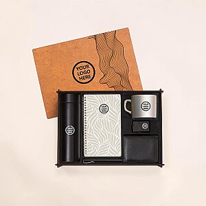 WOODY COLLECTION - Ahşap Kutulu Hediye Seti 3626- 1 GÜMÜŞ