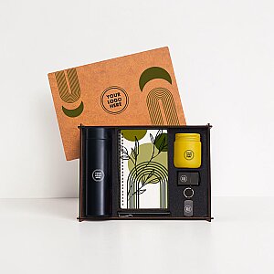 WOODY COLLECTION - Ahşap Kutulu Hediye Seti 3626- 22 SARI