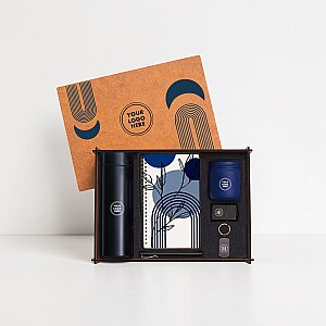 WOODY COLLECTION - Ahşap Kutulu Hediye Seti 3626- 22 LACİVERT