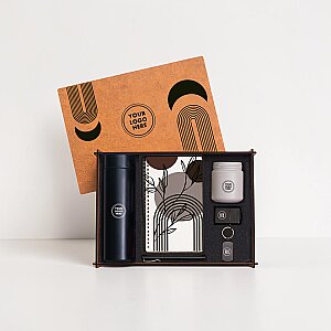 WOODY COLLECTION - Ahşap Kutulu Hediye Seti 3626- 22 BEJ