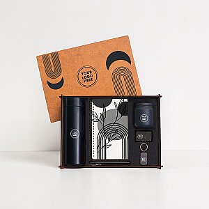 WOODY COLLECTION - Ahşap Kutulu Hediye Seti 3626- 22 ANTRASİT
