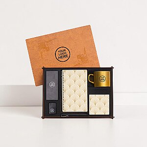 WOODY COLLECTION - Ahşap Kutulu Hediye Seti - 3626-5 GOLD