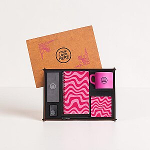 WOODY COLLECTION - Ahşap Kutulu Hediye Seti - 3626-5 PEMBE