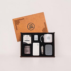 WOODY COLLECTION - Ahşap Kutulu Hediye Seti - 3626-7 SÜTLÜ KAHVE