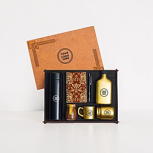 WOODY COLLECTION - Ahşap Kutulu Hediye Seti - 3626-9 GOLD
