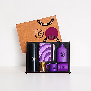 WOODY COLLECTION - Ahşap Kutulu Hediye Seti - 3626-9 MOR