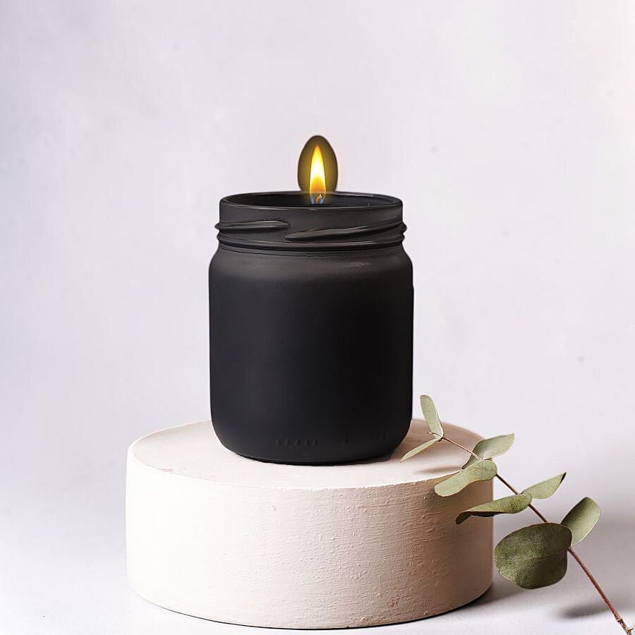 CANDLEAF - CAM KAVANOZ MUM - SİYAH