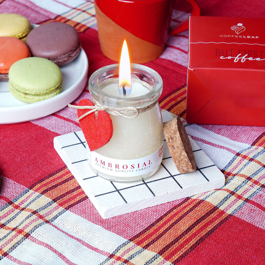  - Candleaf Mantar Kapaklı Kavanoz Kokulu Mum - Beyaz