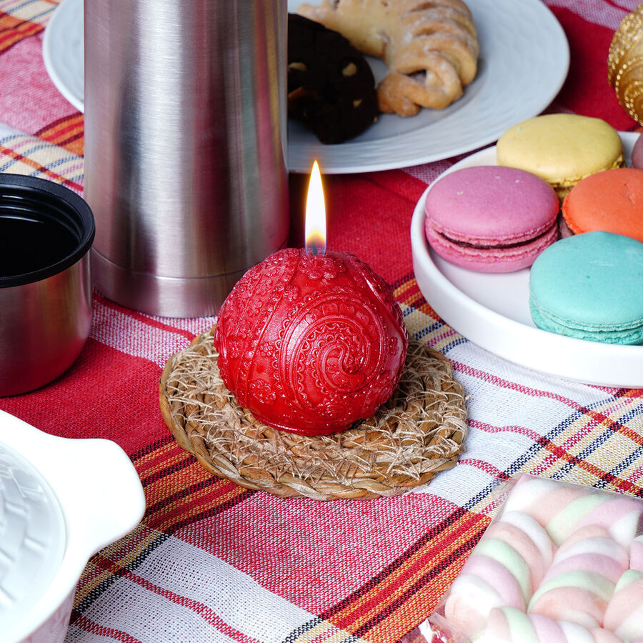  - Candleaf Motifli Top Mum - Kırmızı