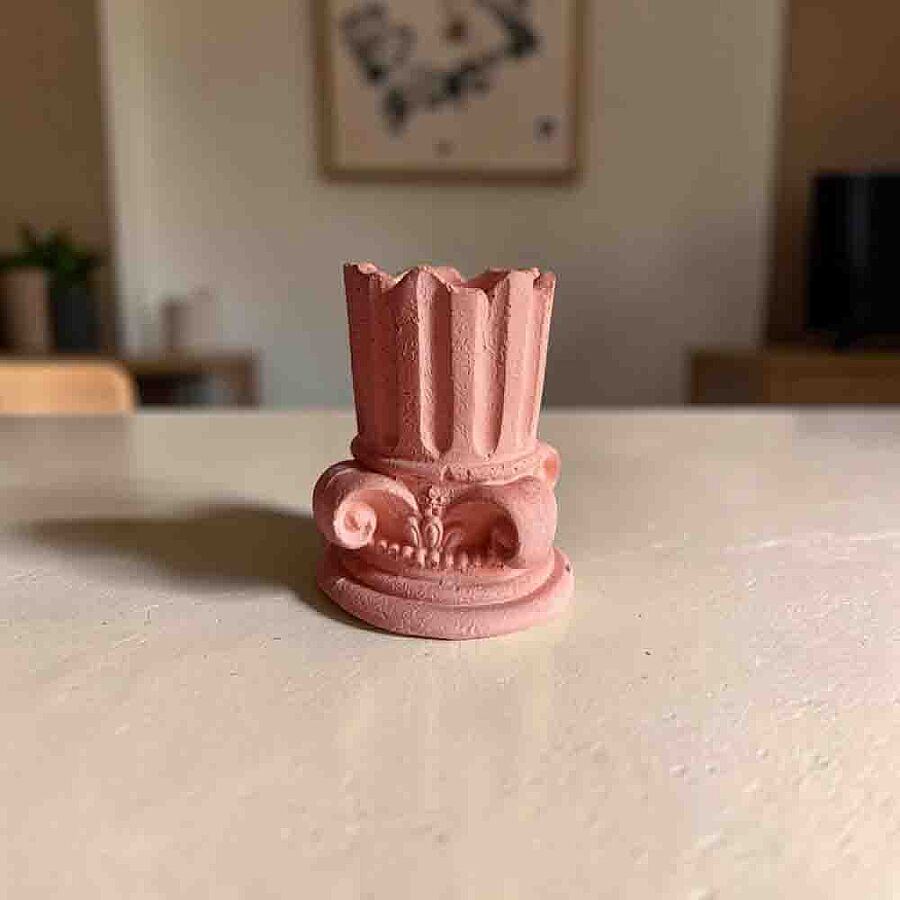 DEKORATİF ROMA SUTUN BİBLO - PEMBE - 1