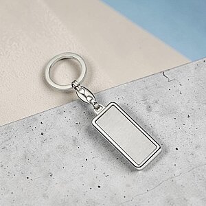 Metal Plaka Anahtarlık Gümüş