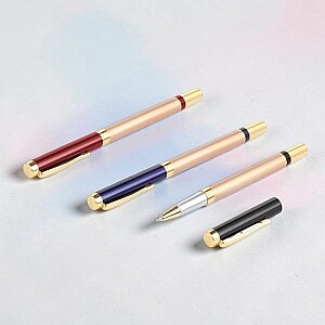 Metal Roller Kalem Gold Kasa - Kırmızı