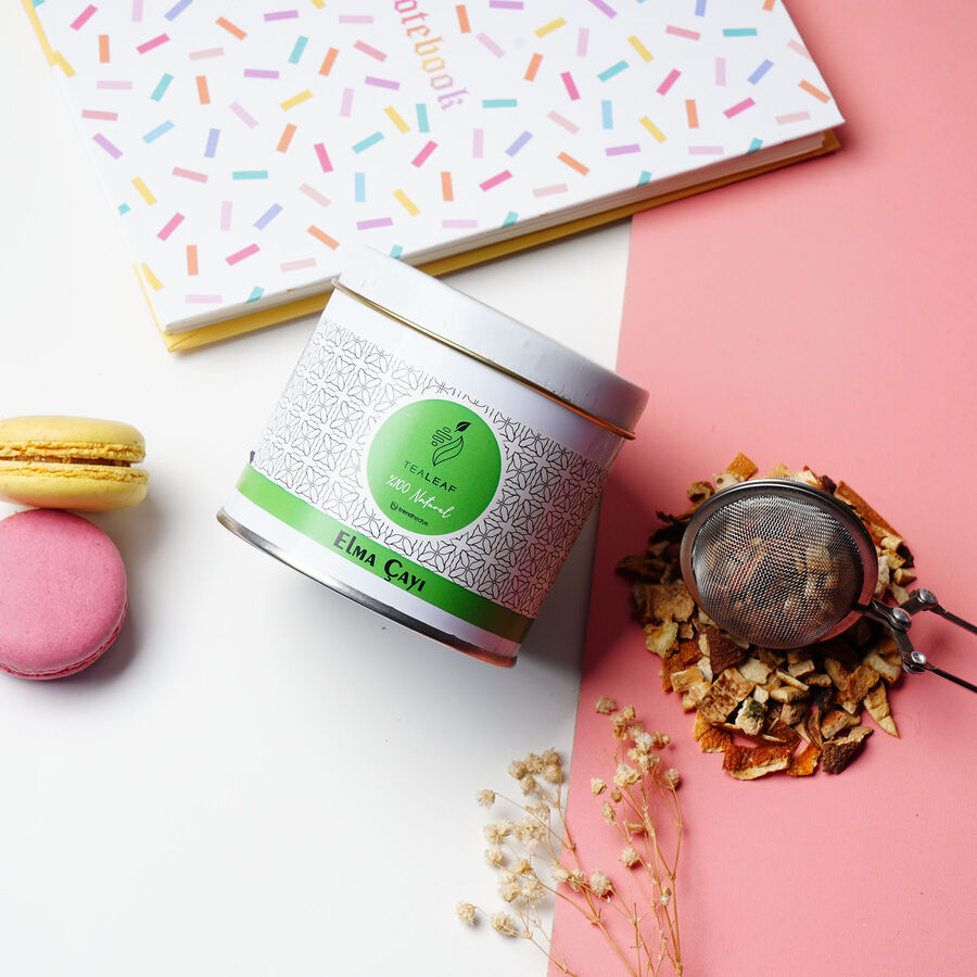 TeaLeaf Bitki Çayı Metal Kutulu 100gr. - Elma - 1