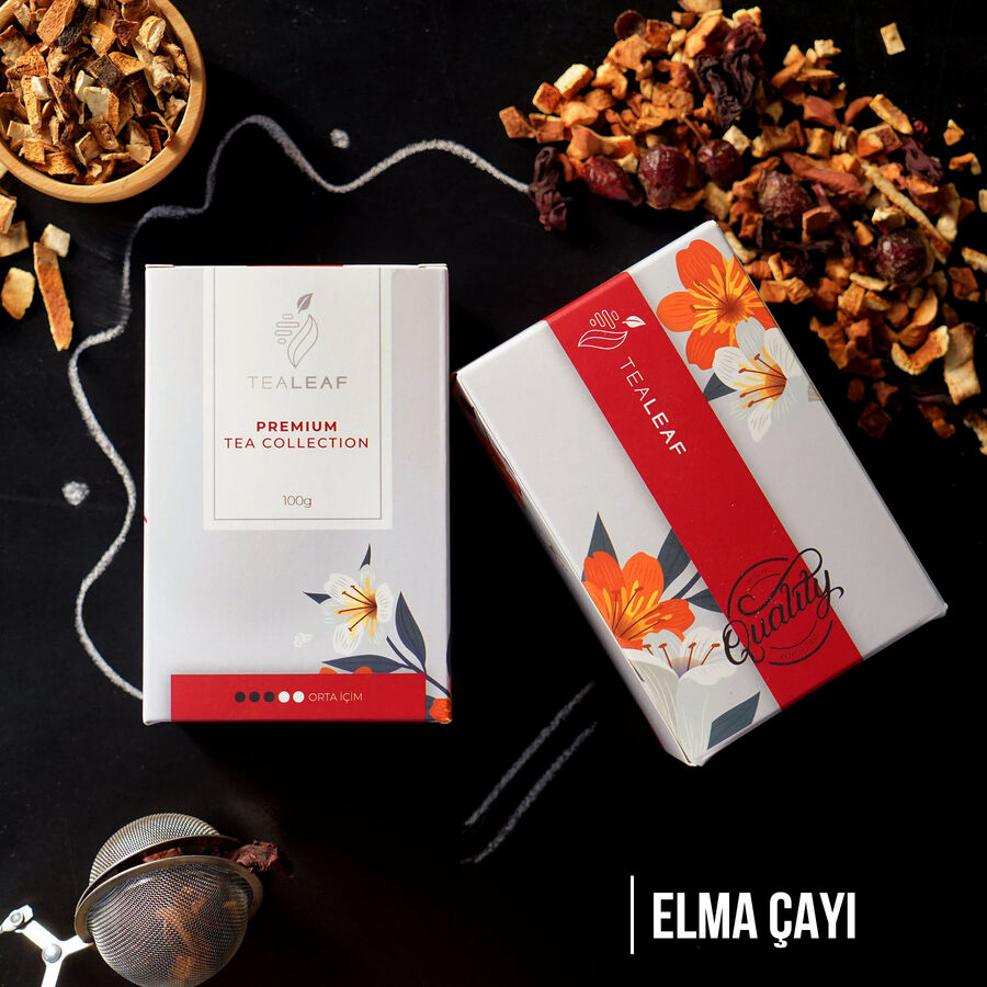 TeaLeaf Bitki Çayı Özel Kırmızı Kutulu 100gr. - Elma - 1
