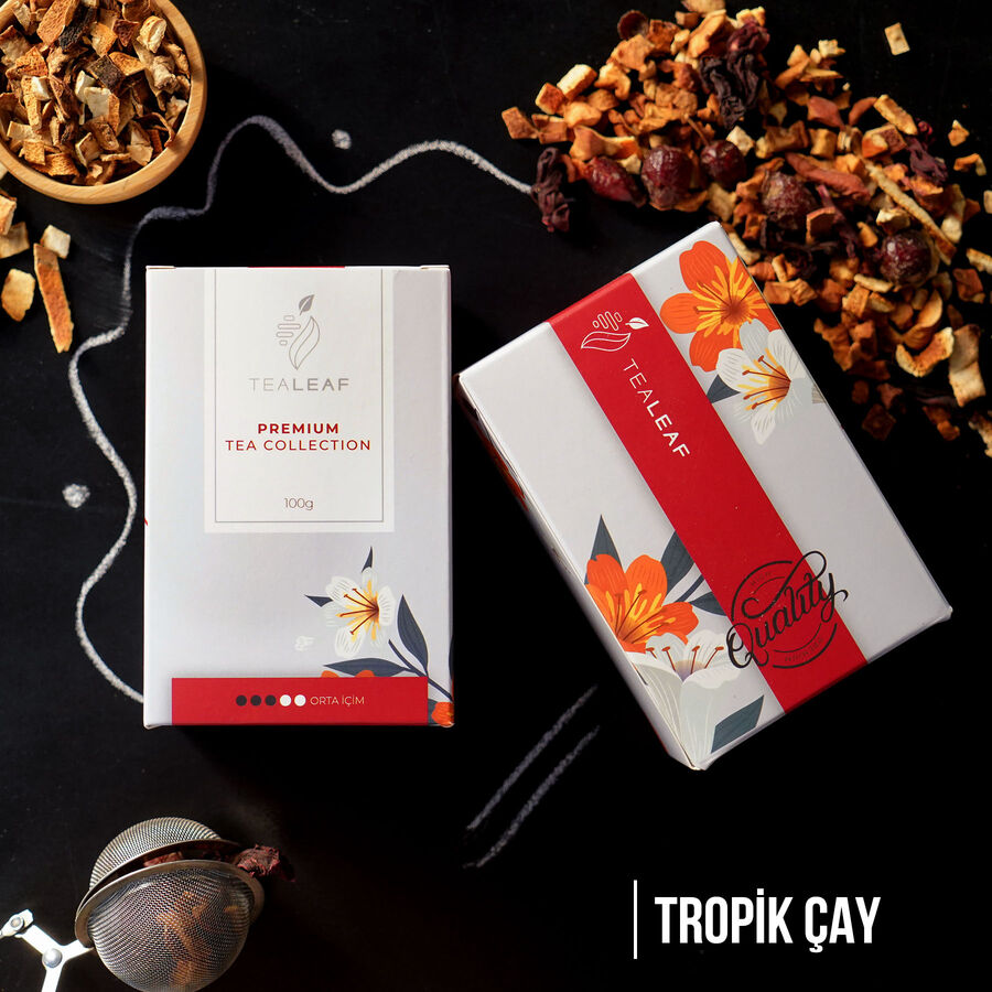 TeaLeaf Bitki Çayı Özel Kırmızı Kutulu 100gr. - Tropik - 1