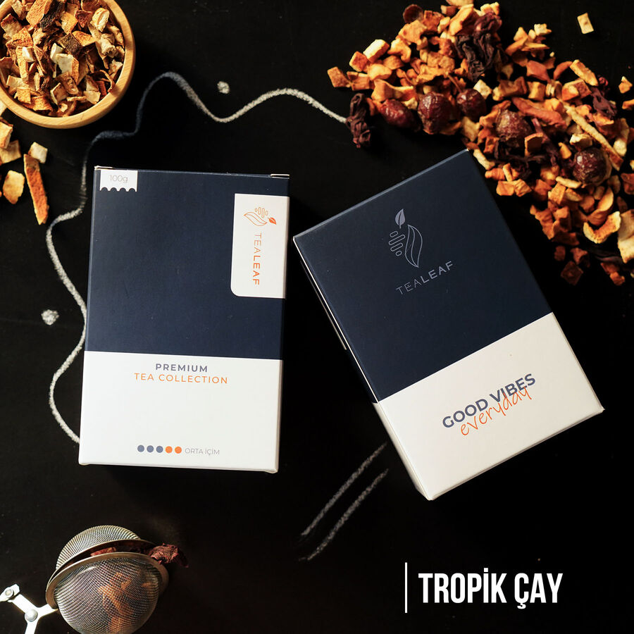  - TeaLeaf Bitki Çayı Özel Lacivert Kutulu 100gr. - Tropik