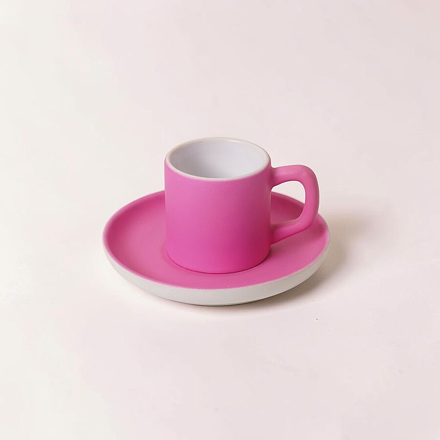 Türk Kahvesi Fincanı - PEMBE - 1